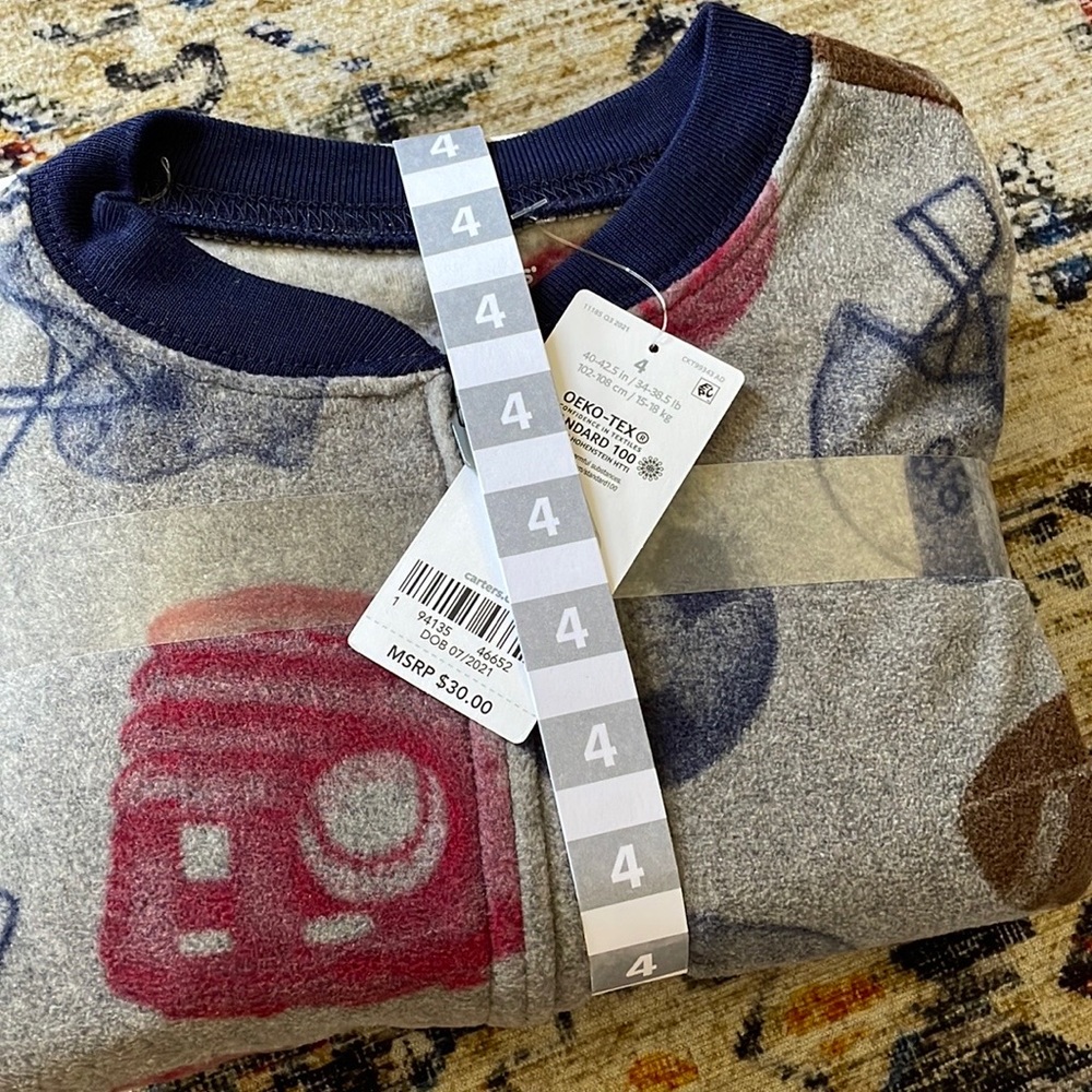 Carter's Toddler Boys Long Sleeve Footed One Piece Pajama